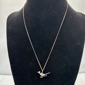 Silver Roadrunner Pendant Necklace